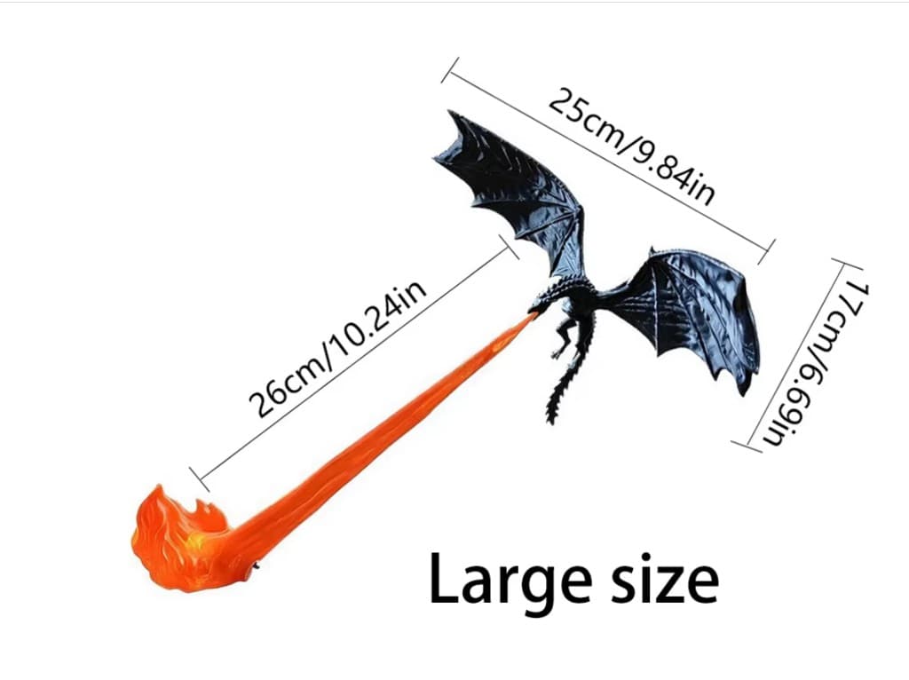 Large dimensions of the dragon fire lamp