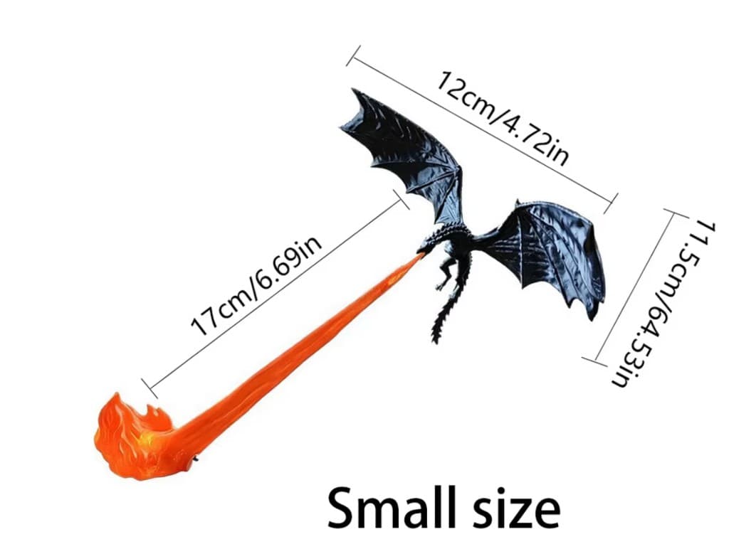 Small dimensions of the dragon fire lamp